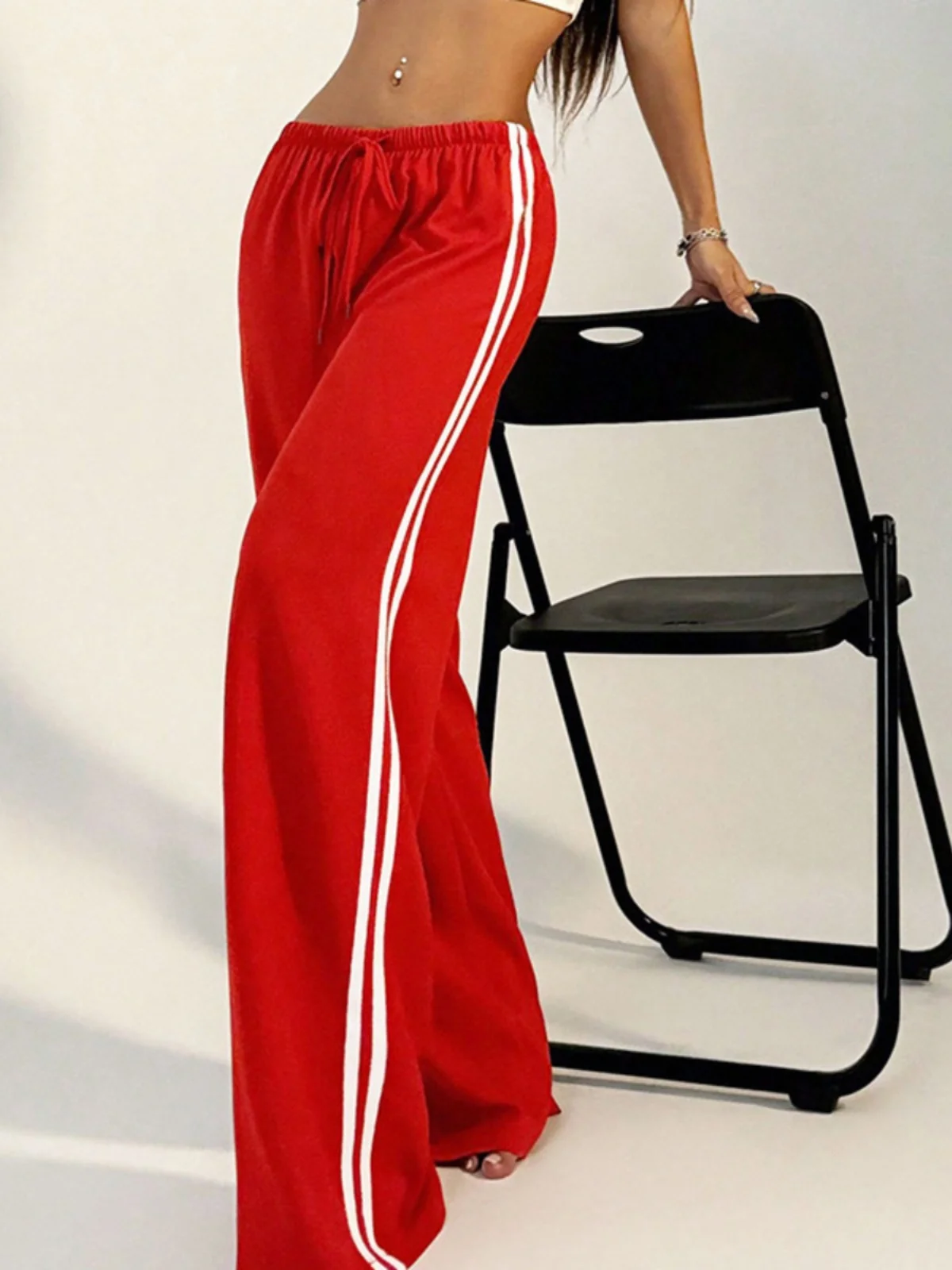 Pantaloni sportivi casual a gamba dritta Vestibilità ampia da donna Pantaloni lunghi versatili e comodi a vita bassa Fibra di poliestere Stagione autunnale