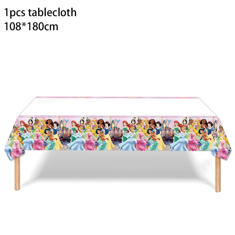 Princess Birthday Party Pink Princess Theme Tableware Napkins Tablecloth Cup Plate Balloon Girls Birthday Party Decoration Gifts view 6