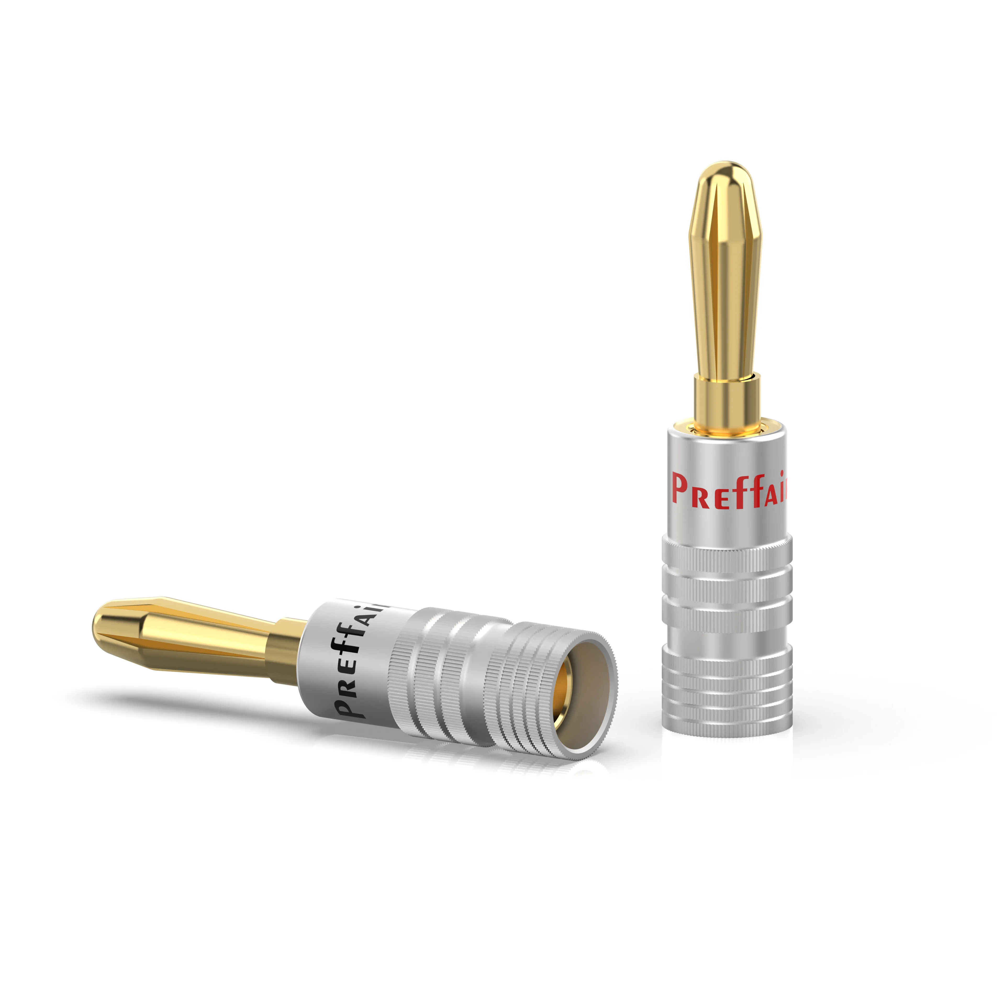 Preffair Bananenstecker, 4 mm Lautsprecher-Bananenstecker, 24 Karat vergoldet, 4 mm Bananenstecker, passend zu 4 mm Bindungspfosten – Detail 9