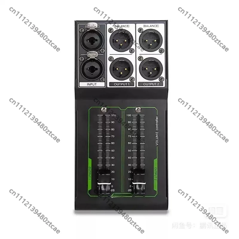 1 In 2 Out Passive Audio Volume Fader, Separate Volume Control No Extra Noise for Speaker Mic Audio Equipment