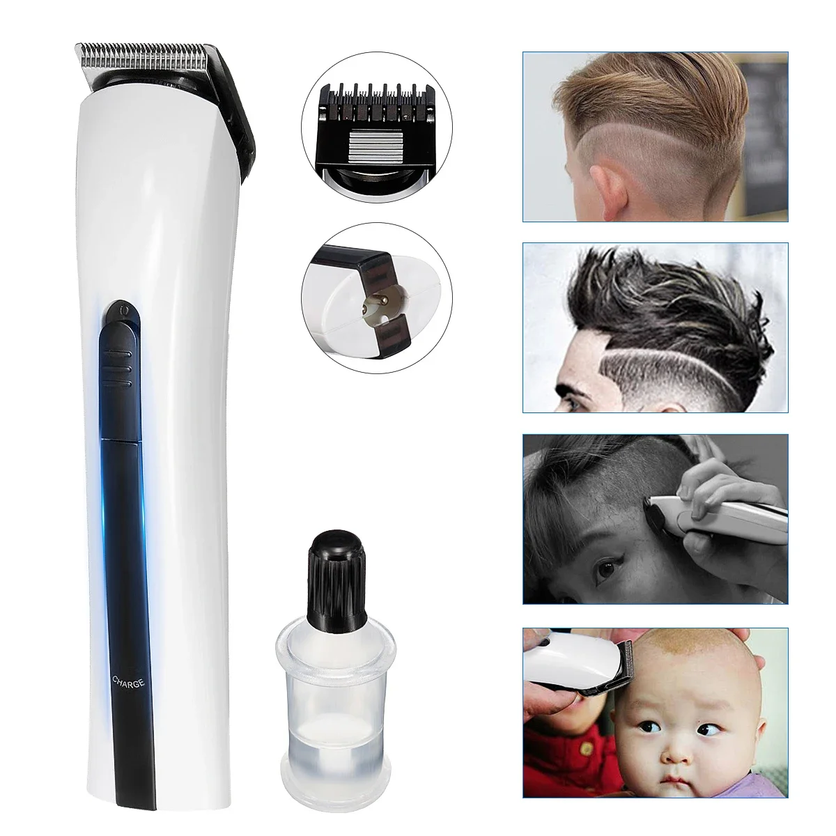 Cortadora de pelo profesional para hombres, máquina de afeitar de 220-240V, inalámbrica, recargable, para peluquero, GT-001