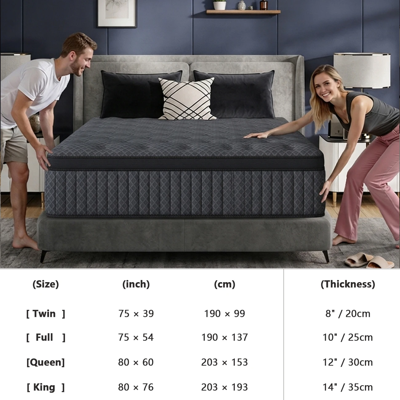 12/14/8/10インチのフォームとスプリングを組み合わせ - Memory Foam Mattress In A Box Queen のレビューと価格