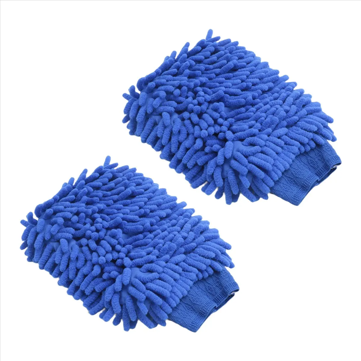 Super Sale 2x Premium Microfiber Chenille Super Absorbent Wash and Wax Glove, Car Wash Mitts (Blue)