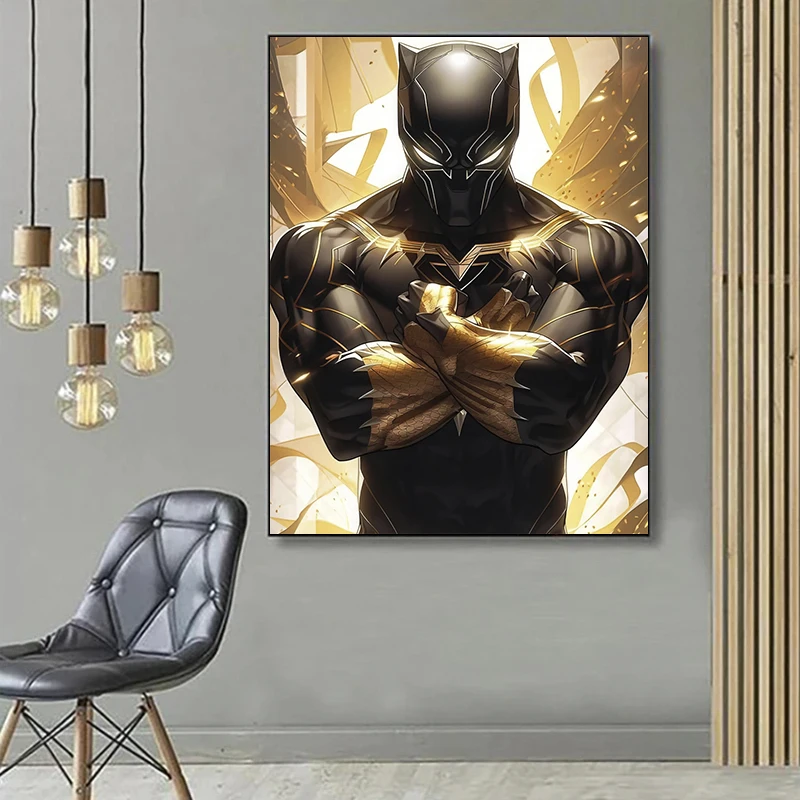 5D DIY Marvel Diamond Painting Kit Black Panther Diamond Embroidery Color Oil Painting Handmade DIY Mosaic Art Home Decor