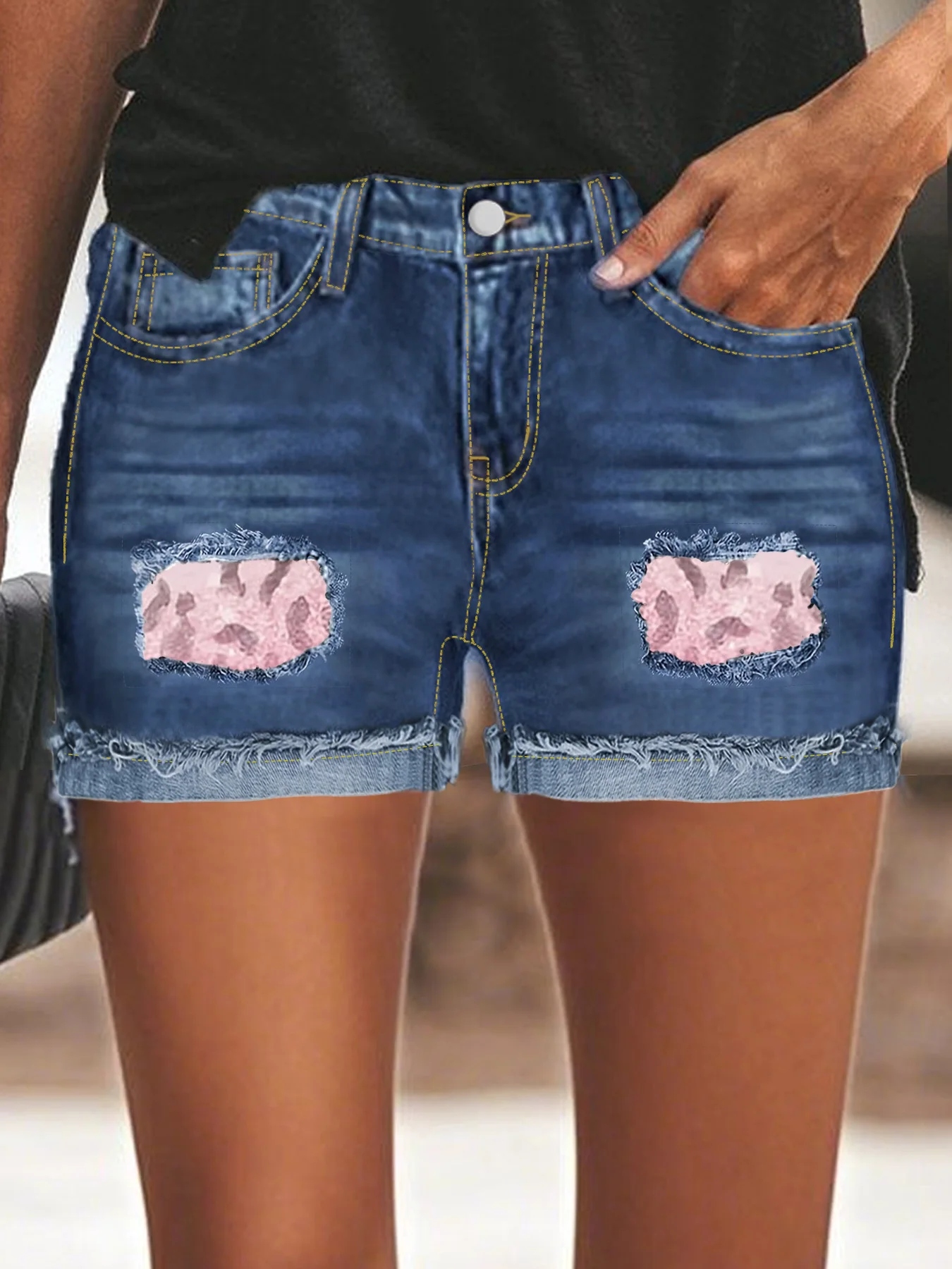 

Женские короткие джинсовые джинсы больших размеров, модные удлиняющие ноги с высокой талией, удобные женские джинсовые шорты больших размеров