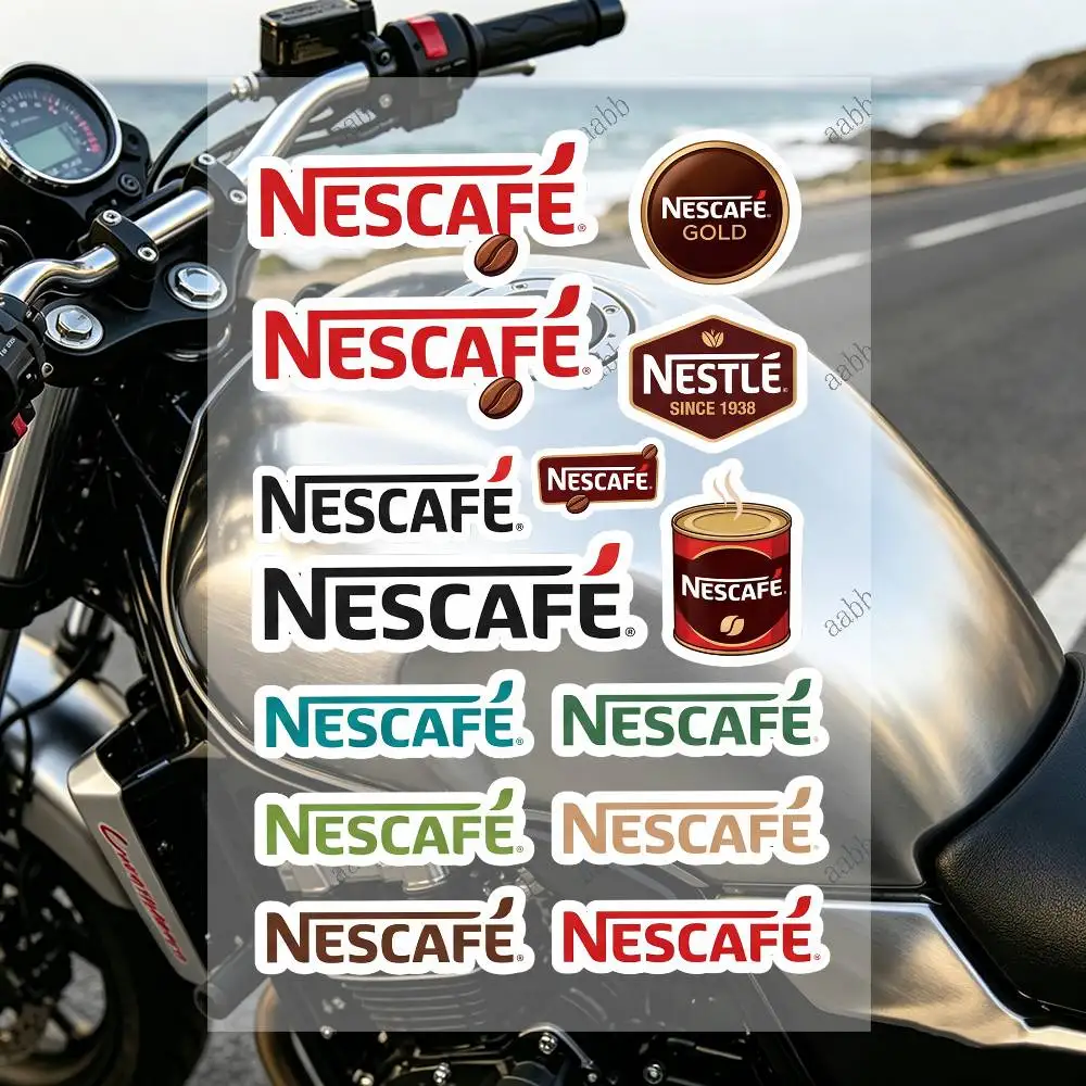 N-Nescafe Reflective Motorcycle Stickers Waterproof Vinyl Decals For Motorbike Helmet Fuel Tank Bike view 5
