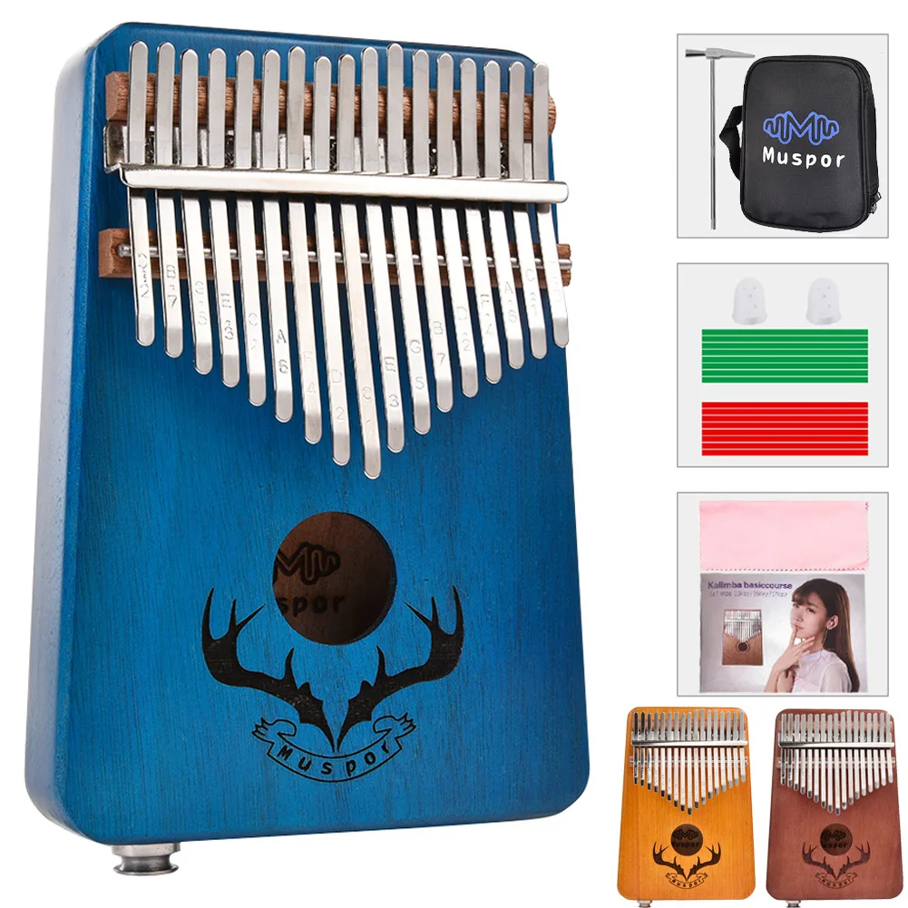 

Muspor 17 Key Peach Blossom Core Wood Electric Box EQ Thumb Qin Kalimba Free Bag - Reindeer Antlers