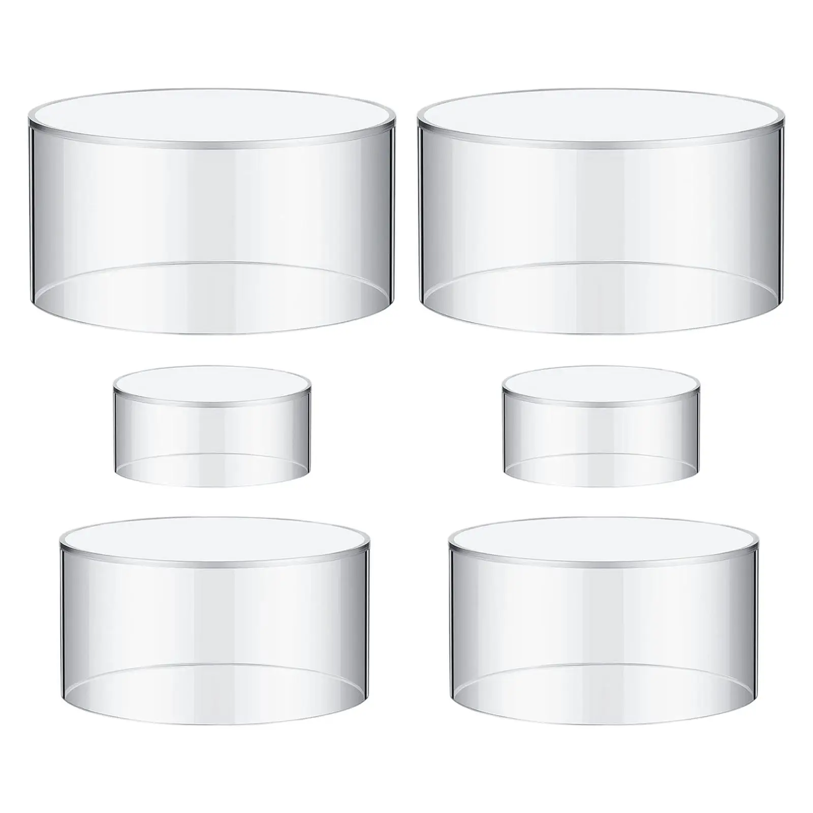 6 Pieces Acrylic Buffet Risers Jewelry Organizer for Anniversary Event Party