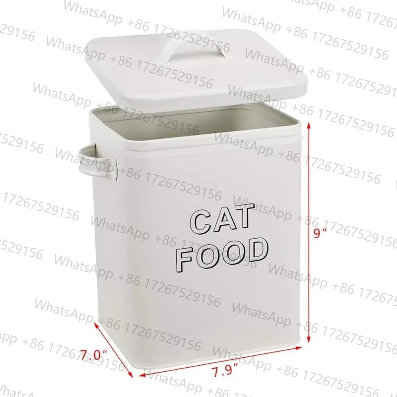 Pet Dog Treat and Food Storage Bins Tin Bucket  Container With Lid and Serving Scoop Included pet food bin