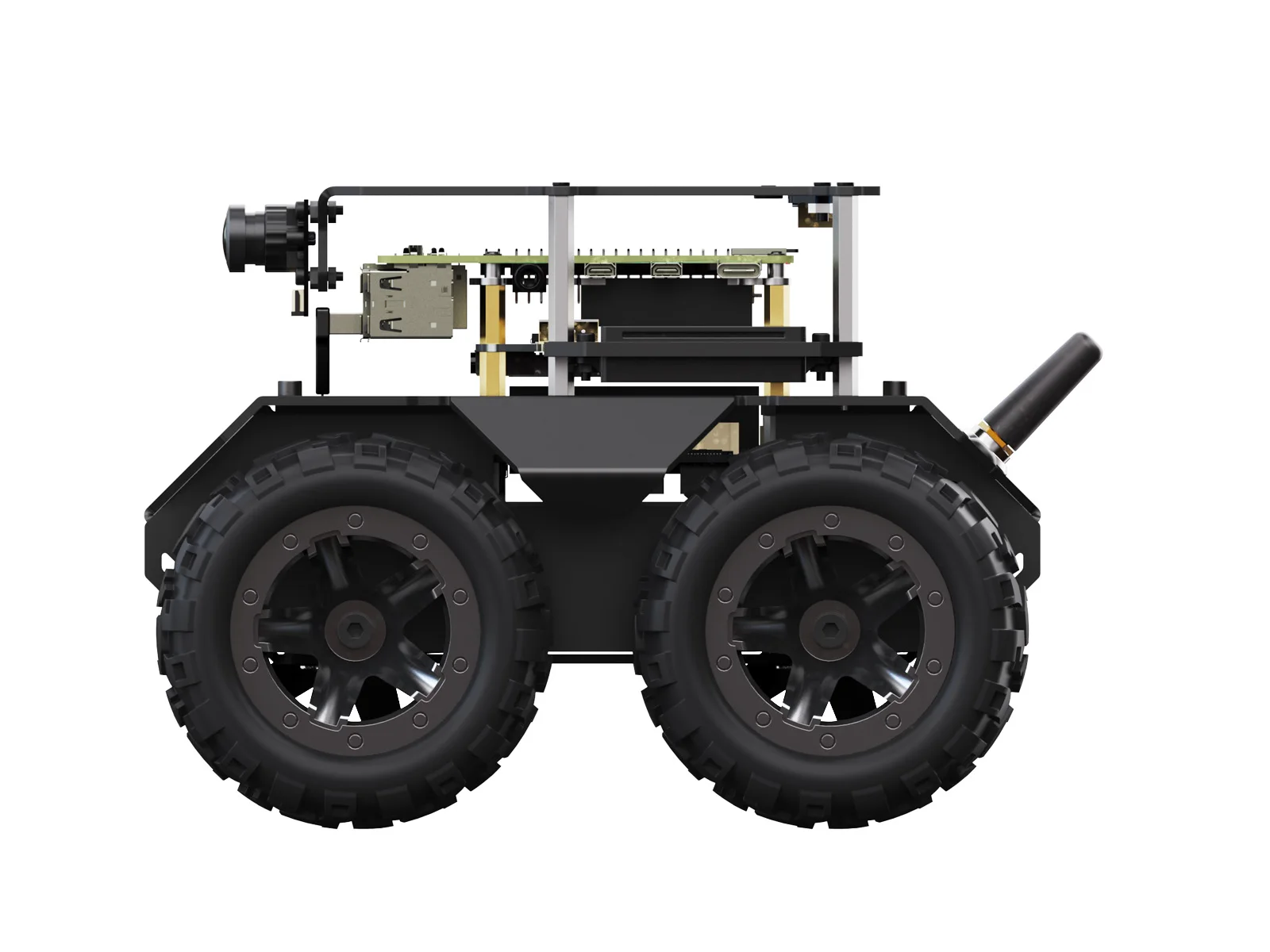 Waveshare RaspRover Open-source 4WD AI Robot, Dual controllers Suitable for Raspberry Pi 5/4B, Raspberry Pi 5 AI Car