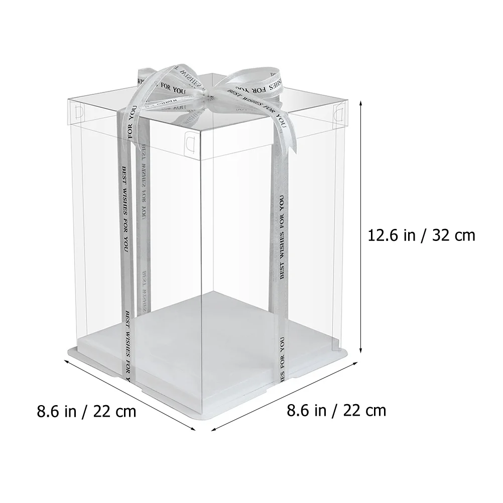 4 Pcs Cake Container Clear Boxes for Favors Plastic Packing Carriers Cupcake Holders