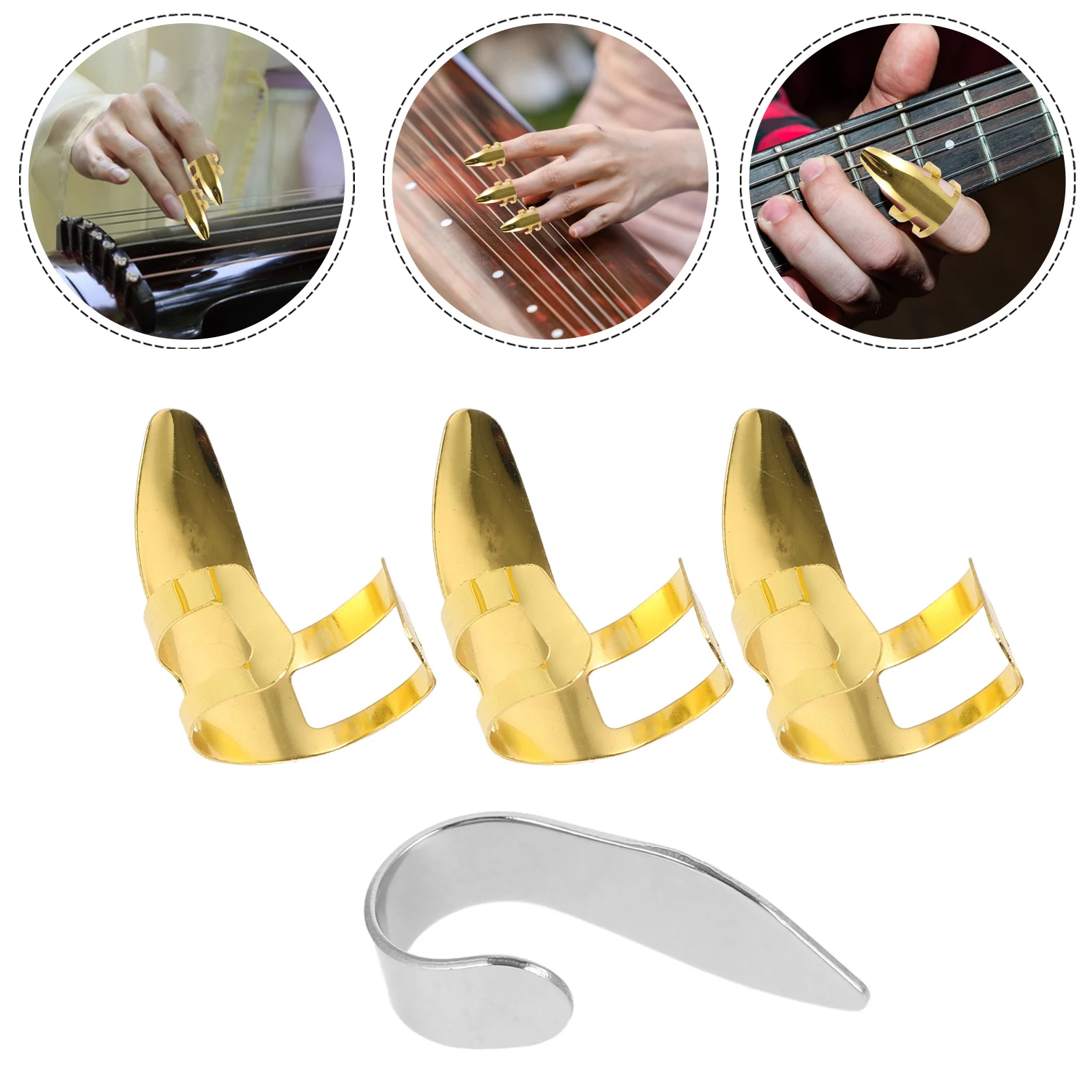 يختار الأصابع المعدنية مسمار الغيتار الإبهام البانجو Thumbpicks للتعديل #6