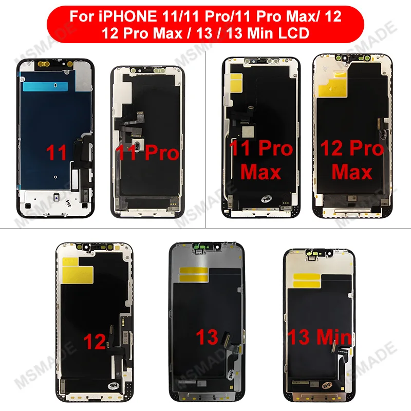 OLED para iPhone X XR XS MAX 11 11 Pro 12 Pro LCD Display con 3D Touch Screen Digitizer para iPhone 12 Mini 13 14 Plus 15 Incell 3