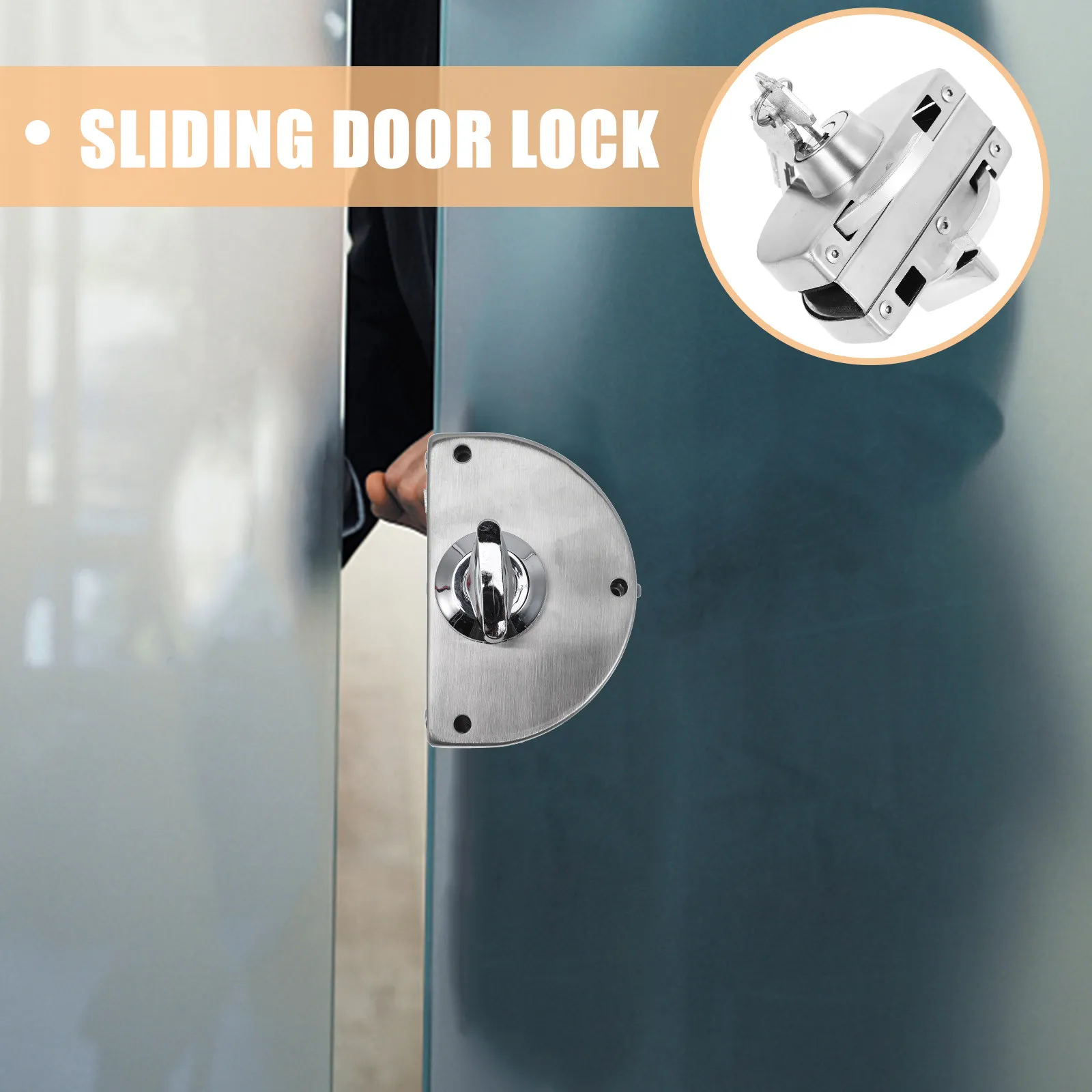 1 set 1 Set Sliding Glass Lock Stainless Steel Handle With Key For Patio Door Roller Lock Hardware Sliding Door Locks