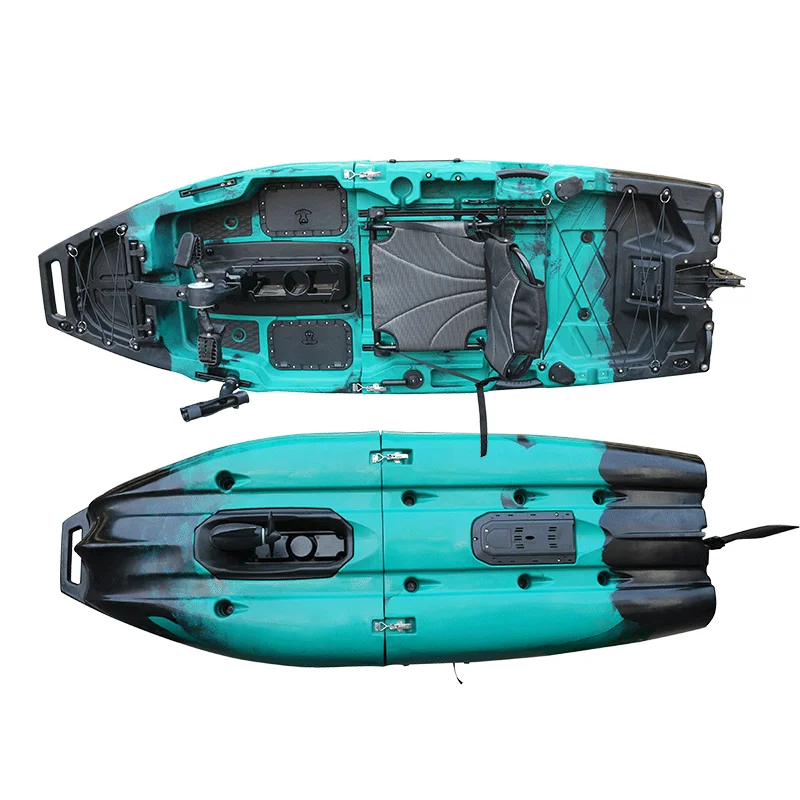 8.3ft Modular Hard Plastic Kayak Double Pedal Drive System Single Paddle 1-Person For Long-Distance Surfing Fishing Motor
