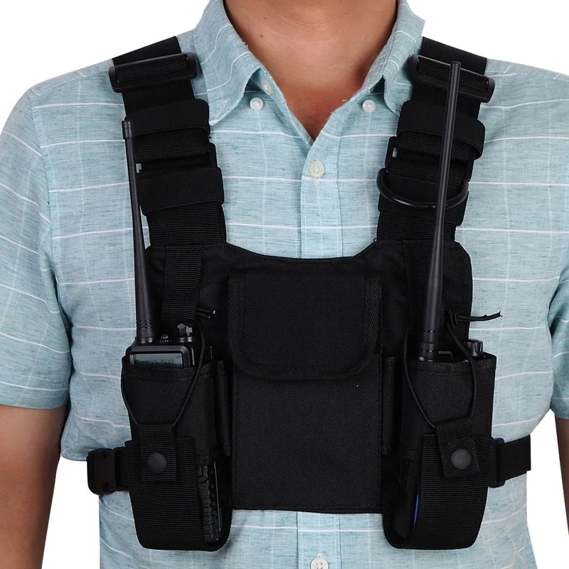 Walkie Talkie Chest Harness Shoulder Radio Holster Pack Adjustable Pouch Holster For Baofeng UV-5R UV-21 PRO Quansheng UV-K5 K6