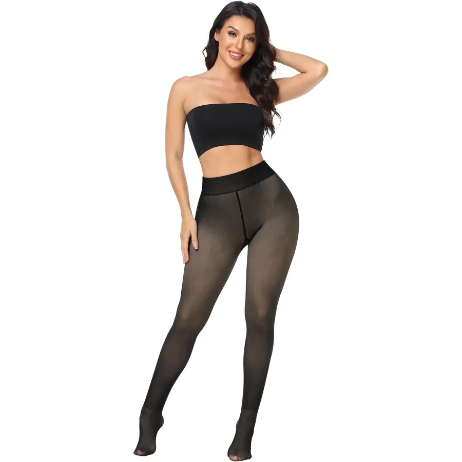 سراويل ضيقة شتوية دافئة مبطنة بالصوف للنساء، لباس ضيق مخملي حراري سميك، مثالية للأنشطة الخارجية والطقس البارد في الداخل