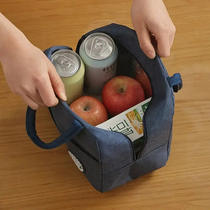 Fashion Insulated Bento Bag Heat Insulation Thick Tote Bag Hand Carry Large Capacity Lunch Box Bags Picnic Insulation Package