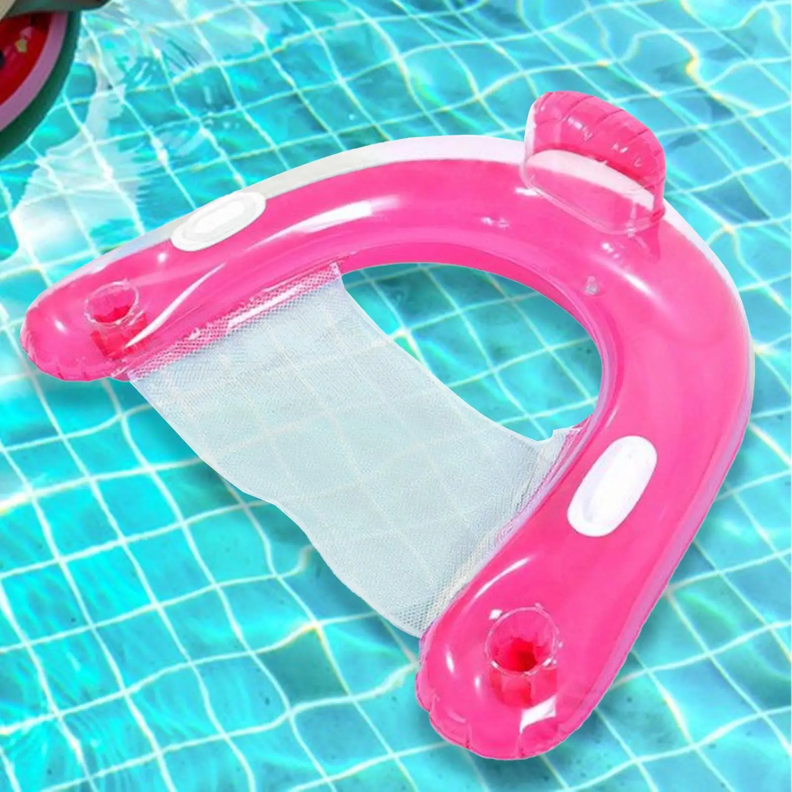 Silla flotante para piscina, silla inflable para salón de piscina, cama flotante plegable, accesorios de natación portátiles para mujeres, hombres y niños