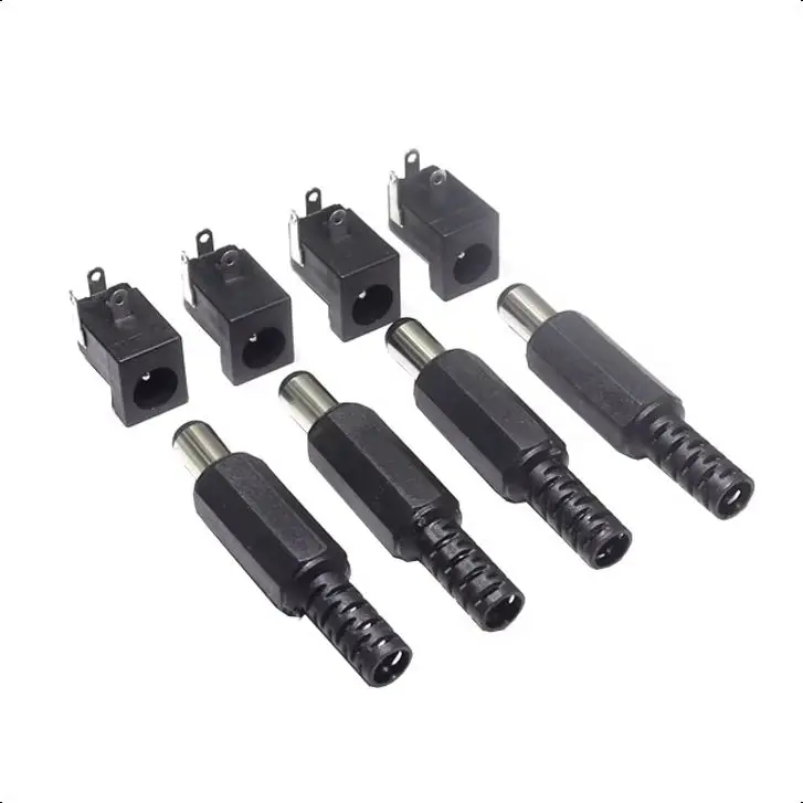 【20-5Set】DC Power Jack Female Socket Connector DC005 5.5*2.1mm 5.5x2.5mm 3Pin Right Angle PCB Mount Terminal