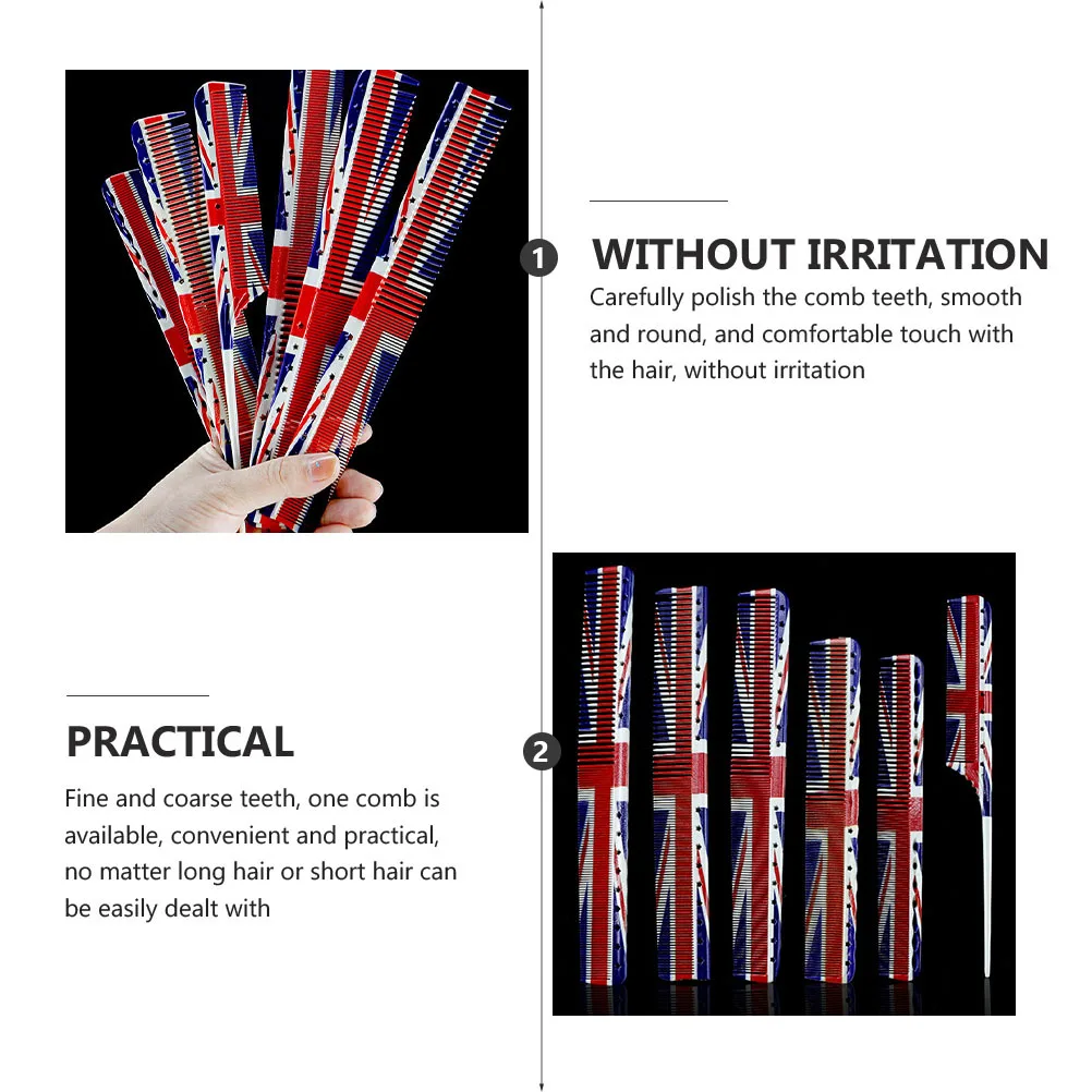 

6 шт., набор радужных расчесок, расческа с тонкими зубьями для густых вьющихся волос, пластиковая расческа для укладки в салоне, удобная ручка, аксессуары для волос
