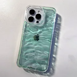 Clear Water Lake Green iPhone case 15promax iphone 14promax original 13Promax Internet celebrity 13 creative 12 personality