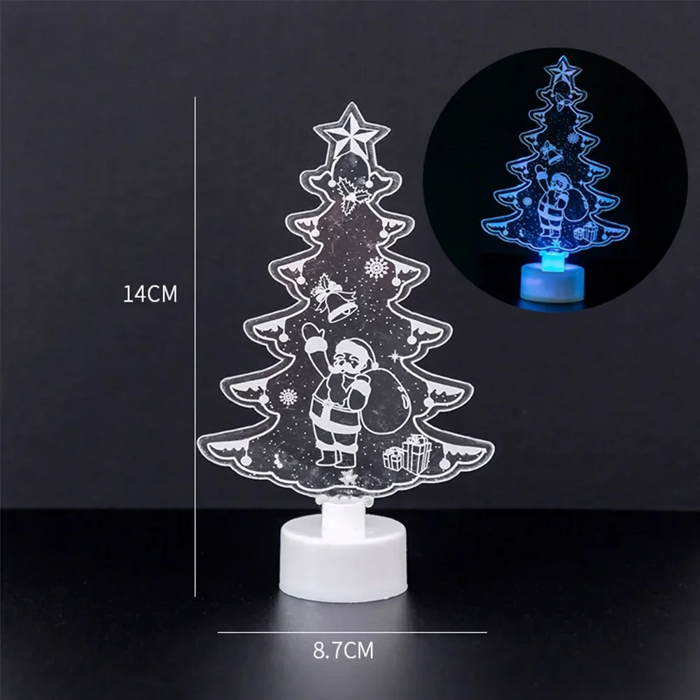 1Pc Christmas Ornaments Colorful LED Decorative Lights Christmas Tree Decorations Party Supplies Christmas Night Lights Gift