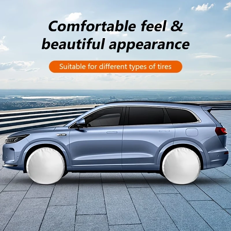 4 Stück Universelle Radabdeckungen Oxford Wasserdicht Staubdicht UV-Schutz Sonnenschutz Radabdeckungen für Wohnmobil Auto LKW 29-32 Zoll – Detail 1