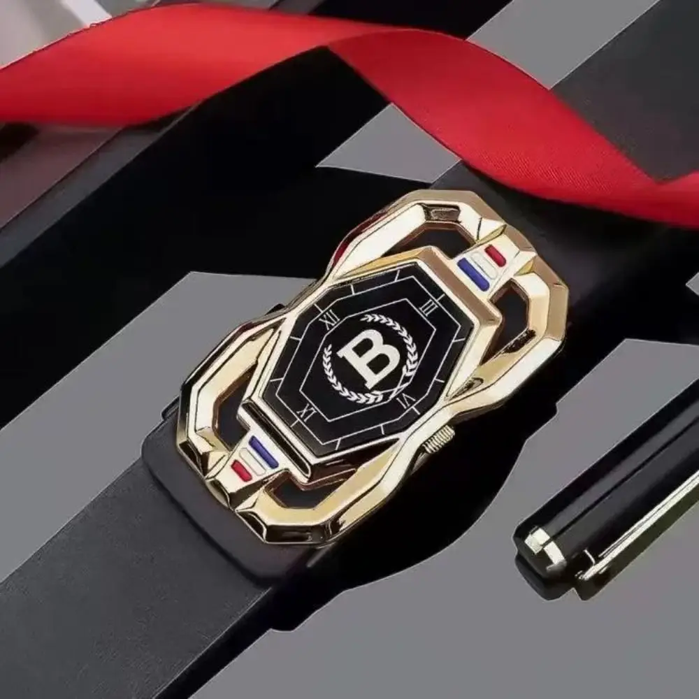 عارضة بو الجلود الأعمال حزام جلد تصميم فاخر خمر التلقائي مشبك حزام حزام للرجل