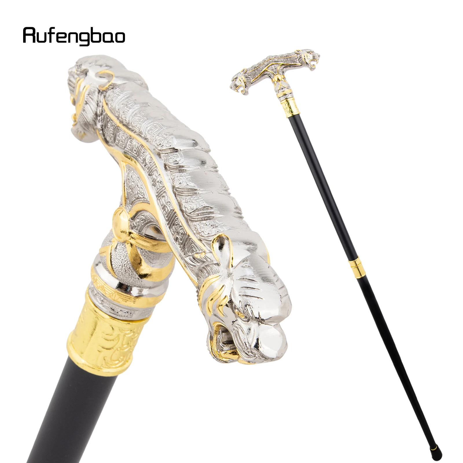 Golden White Double Head Leopard Walking Stick Decorative Stick Cospaly Vintage Party Fashionable Walking Cane Crosie  92cm view 6
