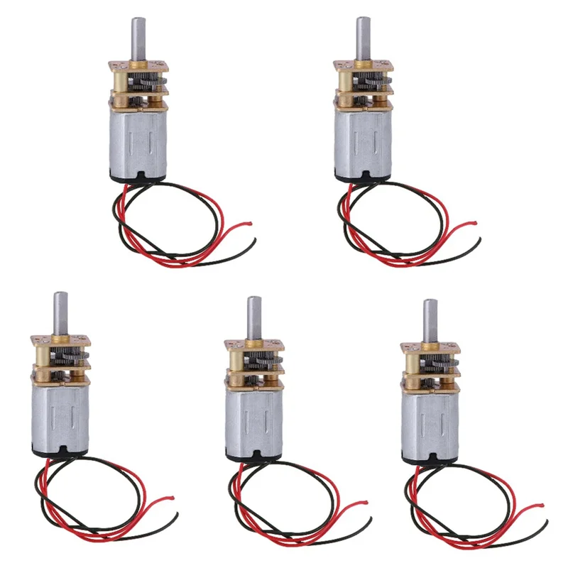 ABMI-DC 3V-6V N20 محرك تروس معدني صغير صغير 5 قطعة مع مخفض معدني كامل 60 دورة في الدقيقة سرعة بطيئة ،