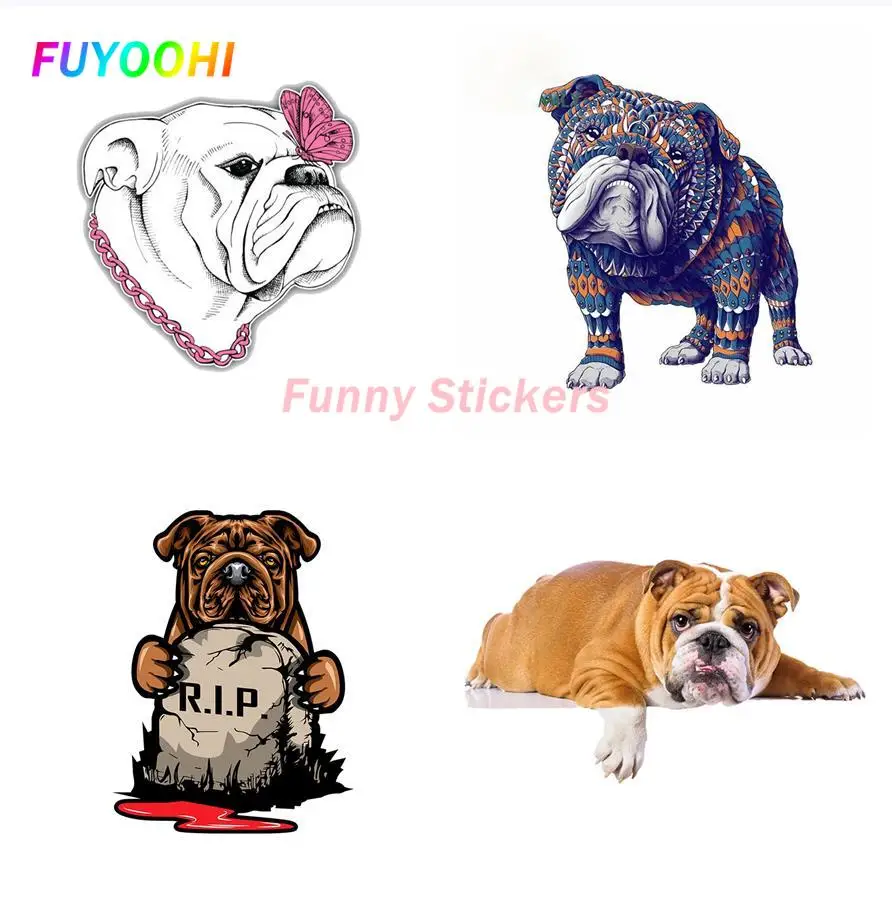 FUYOOHI Play Stickers for Bulldog Car Stickers Creativite Decal Funny Car Styling Sticker Motorcycle Waterproof Sunscreen Decal