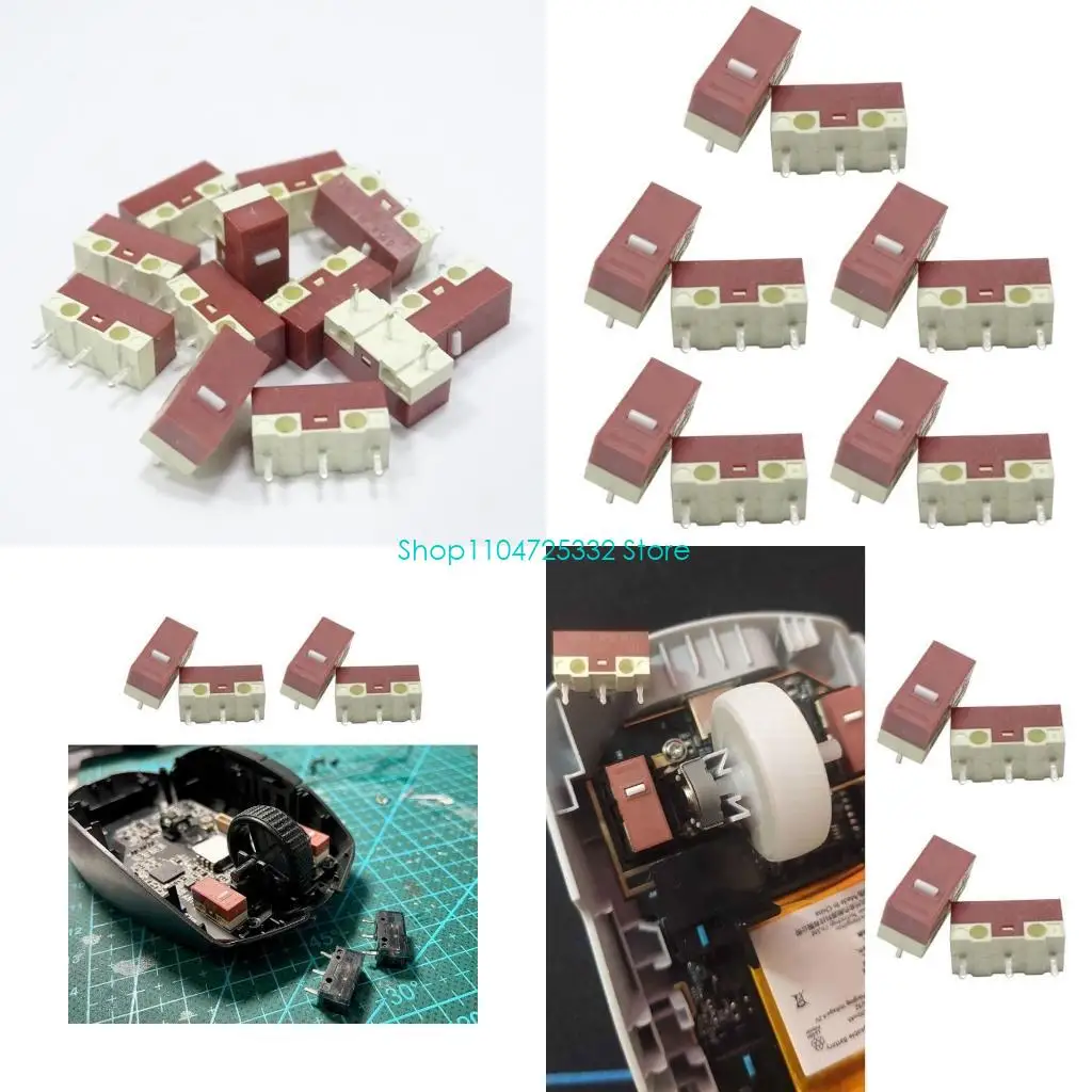 P5EA 10Pcs HUANO Original Mouse Micro Switch 3Pins 20M Clicks Mice Micro Mute Button