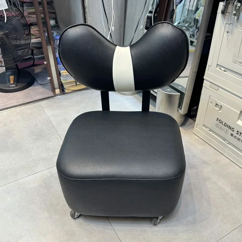 Backrest Kids Stool Modern Living Room Furniture Makeup Stool Chair Movable Shoe Changing Stool With Universal Wheel Lazy Sofa