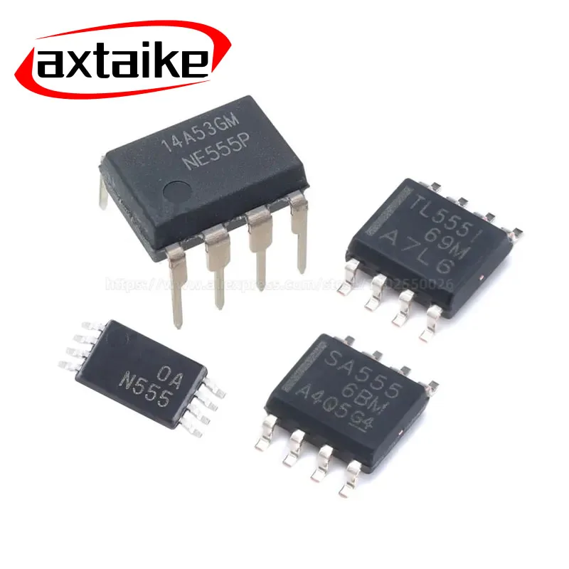 10PCS NE555 NE555P TLC555CP DIP-8 NE555DR SA555DR TLC555IDR NA555DR NE555PSR SE555DR SOIC-8 NE555PWR TSSOP-8 Precision Timers IC