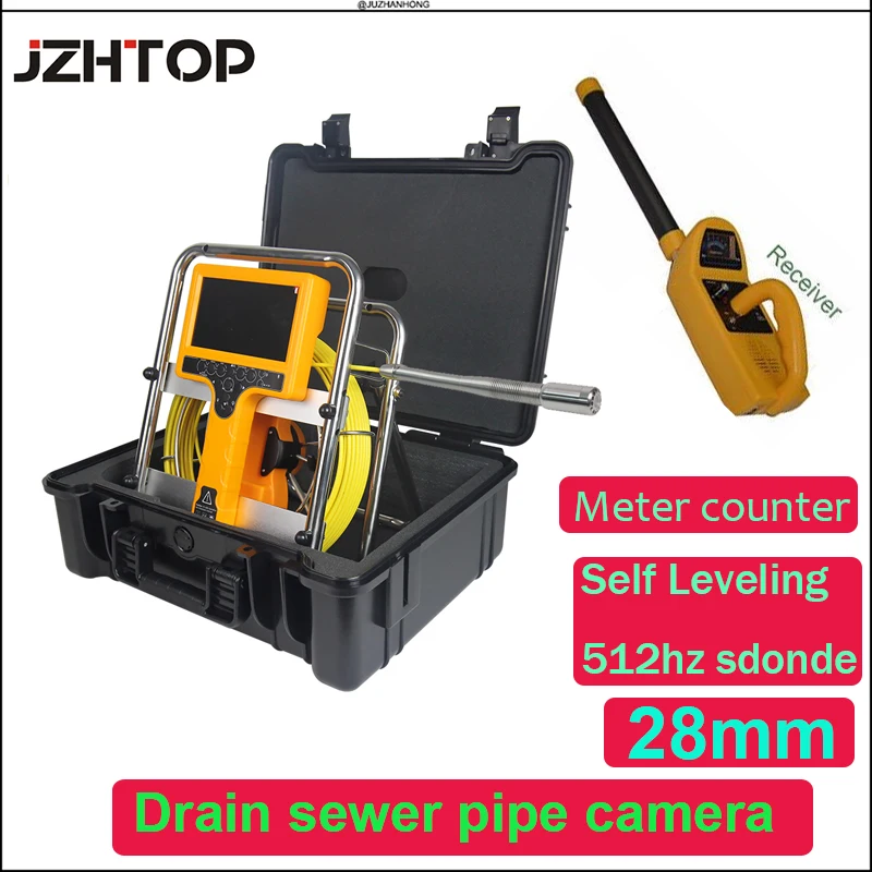 

28mm 512hz Sonde Receiver Self Leveling Pipe Locating Drain Sewer Inspection Camera Snake Endoscope Meter Counter DVR