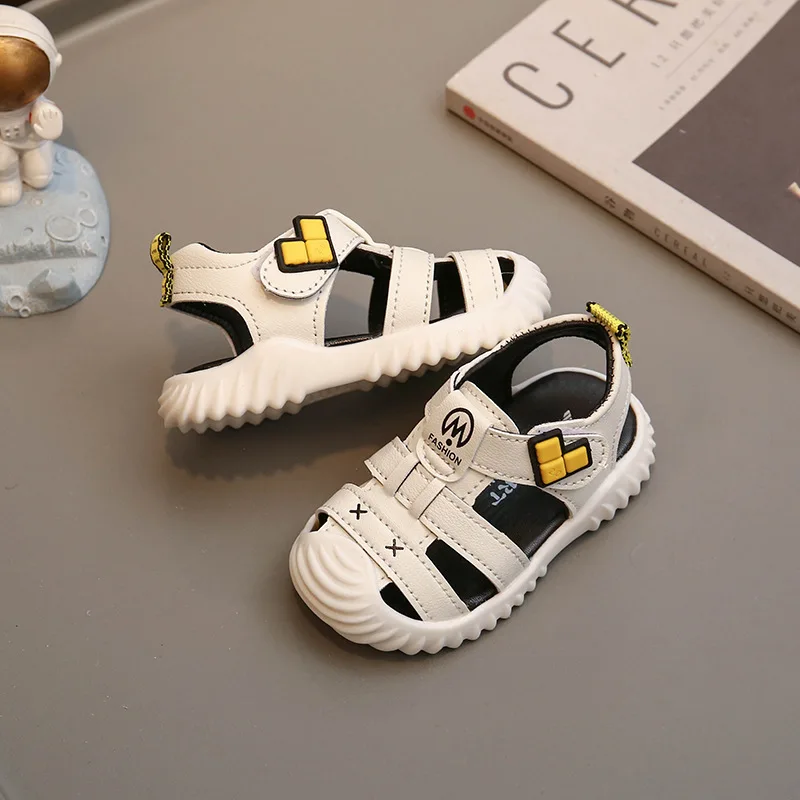 صنادل Baby Shoes Boys Sandals Summer Baby Toe Wrap Soft Soled Toddler Shoes 1-2 Year Old Baby Kick Resistant Sandals Beach Shoes