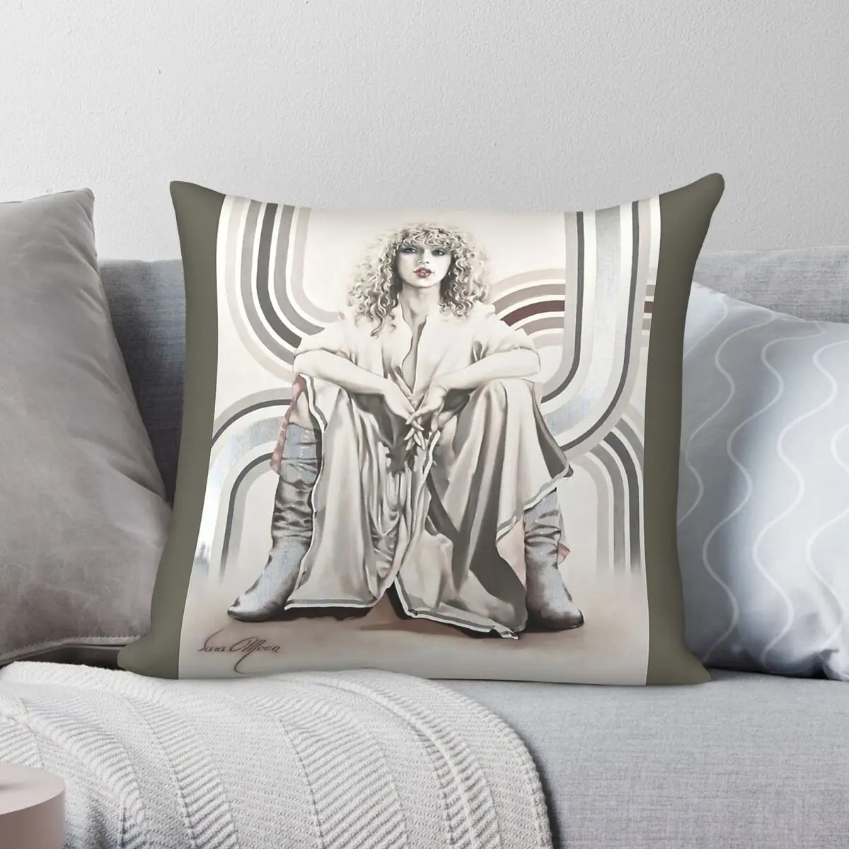 Natascha Kampusch Quadratischer Kissenbezug, Polyester, Leinen, Samt, Muster, Reißverschluss, Dekor, Heimkissenbezug, Großhandel