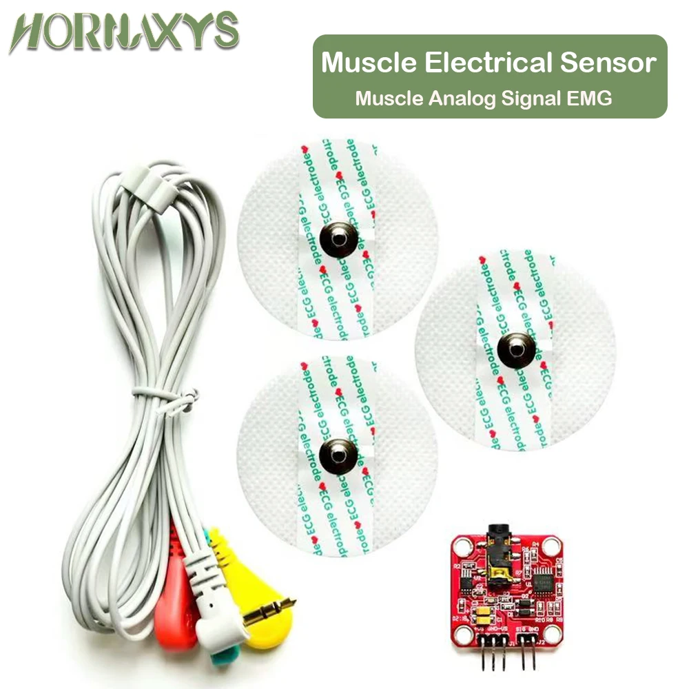 

EGBO Muscle Electrical Sensor Module Muscle Analog Signal EMG Raw Signal Collection Electronic Development Kit for Arduino