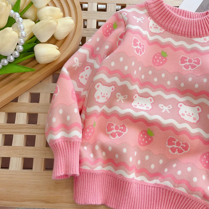 

Girls Sweater Wool Coat Kids Tops Knitting 2024 Cool Thicken Warm Winter Autumn School Pullover Christmas Gift Children's Clothi