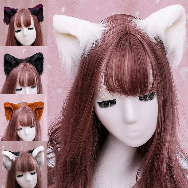 Cat Ear Hairpin Easter Cosplay Party Headwear Lolita Fluffy Cat Bunny Ear Hair Clips Hair Accessories Halloween Decoration