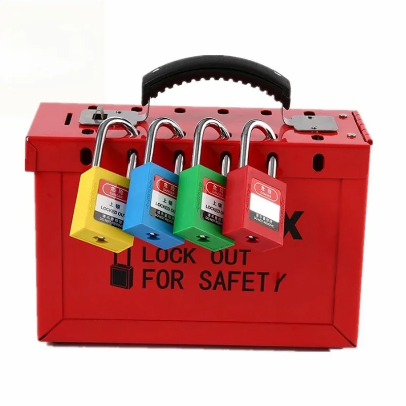 Safety steel electric tagout lockout box kit with master keys