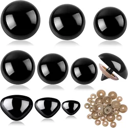 Large Safety Eyes and Noses Black Plastic Craft Dolls Eyes for DIY Puppets Bear Crafts Stuffed Animals Amigurumi Making Supplies