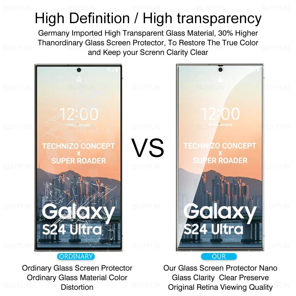 1-4 Stück gehärtetes Vollglas für Samsung Galaxy S24 Ultra S24 5G Displays chutz samsungs24 plus s24ultra s24plus s 24 24s