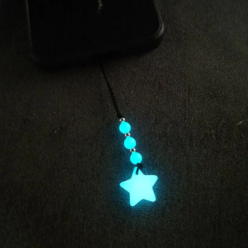 Im Dunkeln leuchtender Mond und Stern, Handy-Anhänger, leuchtender Anhänger, Schlüsselband, handgefertigt, Paar, Schlüsselanhänger, Tasche, Dekoration, Geschenk – Detail 5