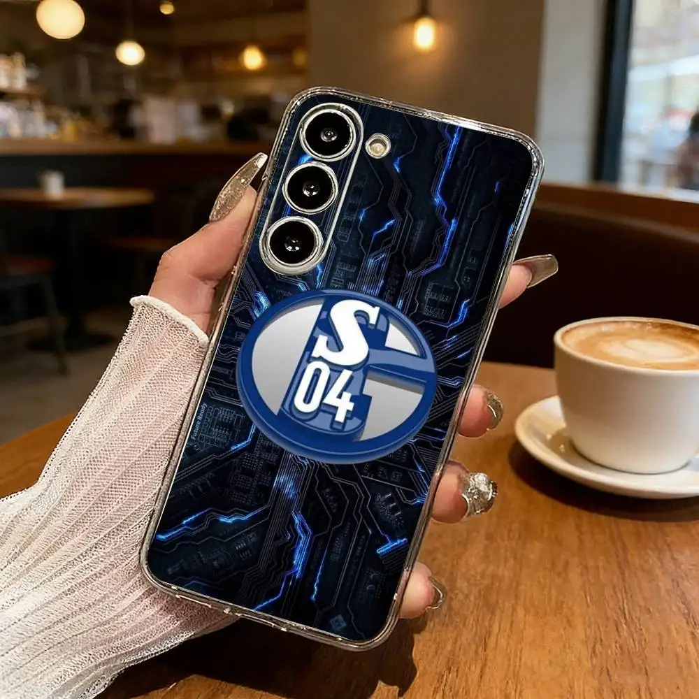 S-Schalke 04 T-Team Colors Sleek Phone Case For Samsung Galaxy S24 S25 S23 S22 S21 Plus S24 S25 Transparent Cover Case