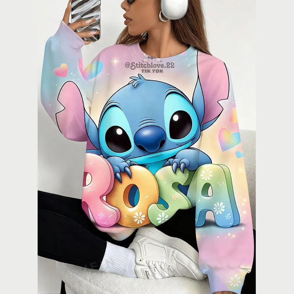 المرأة البلوز ديزني سلسلة البلوز للنساء عادية جولة الرقبة البلوز غرزة طباعة البلوز y2k الملابس النسائية