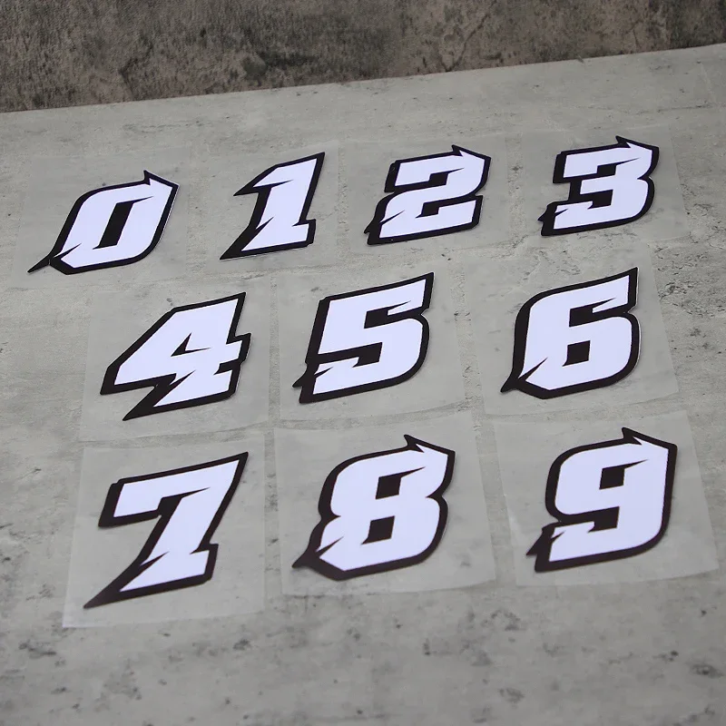 

1PC White and Dark Edge Number Car Stickers 0 - 9 Set, High - quality Auto Decals for Personalized Vehicle Styling