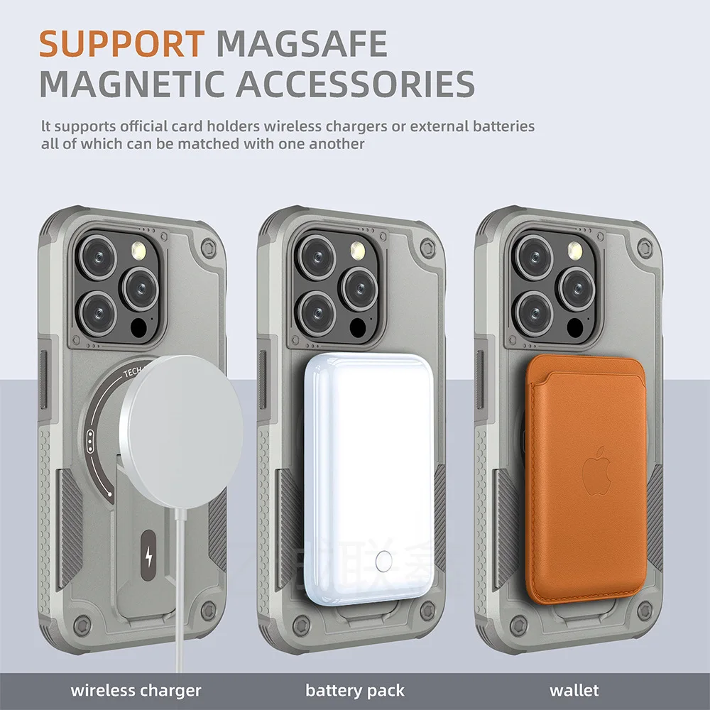 Invisible stand Bundesliga magnetic phone case For iPhone 16 15 14 13 12 Pro Max Lanyard anti-fall case for iPhone 16 15 14 plus image 4