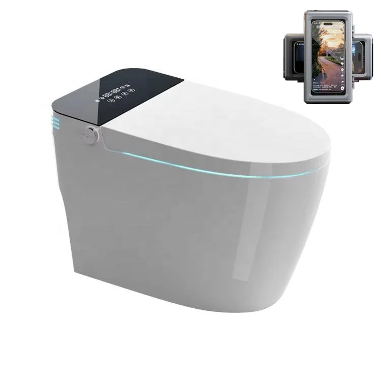 الجملة انقطاع التيار الكهربائي فلاشينغ IPX4 المرحاض الذكي للماء التنظيف المحمول التحكم عن بعد التلقائي مرحاض ذكي